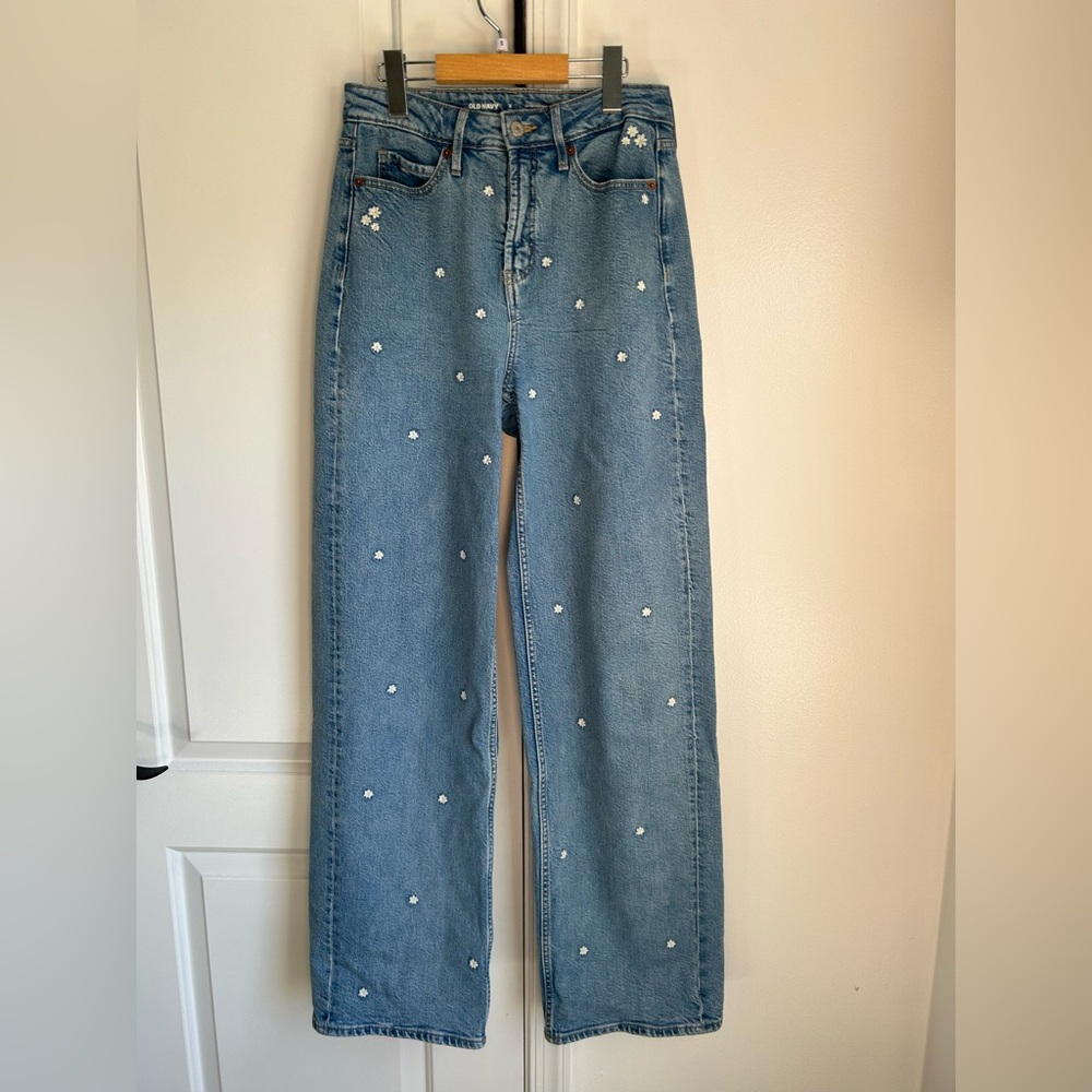 Old navy extra high-waisted super wide leg jeans